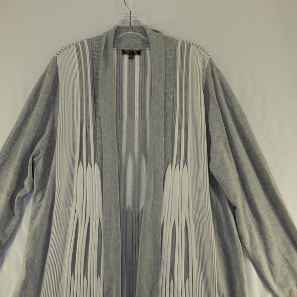 Stitch Fix Lety & Me Women's Cardigan sweater Grey white NWT size XXL - Picture 2 of 10